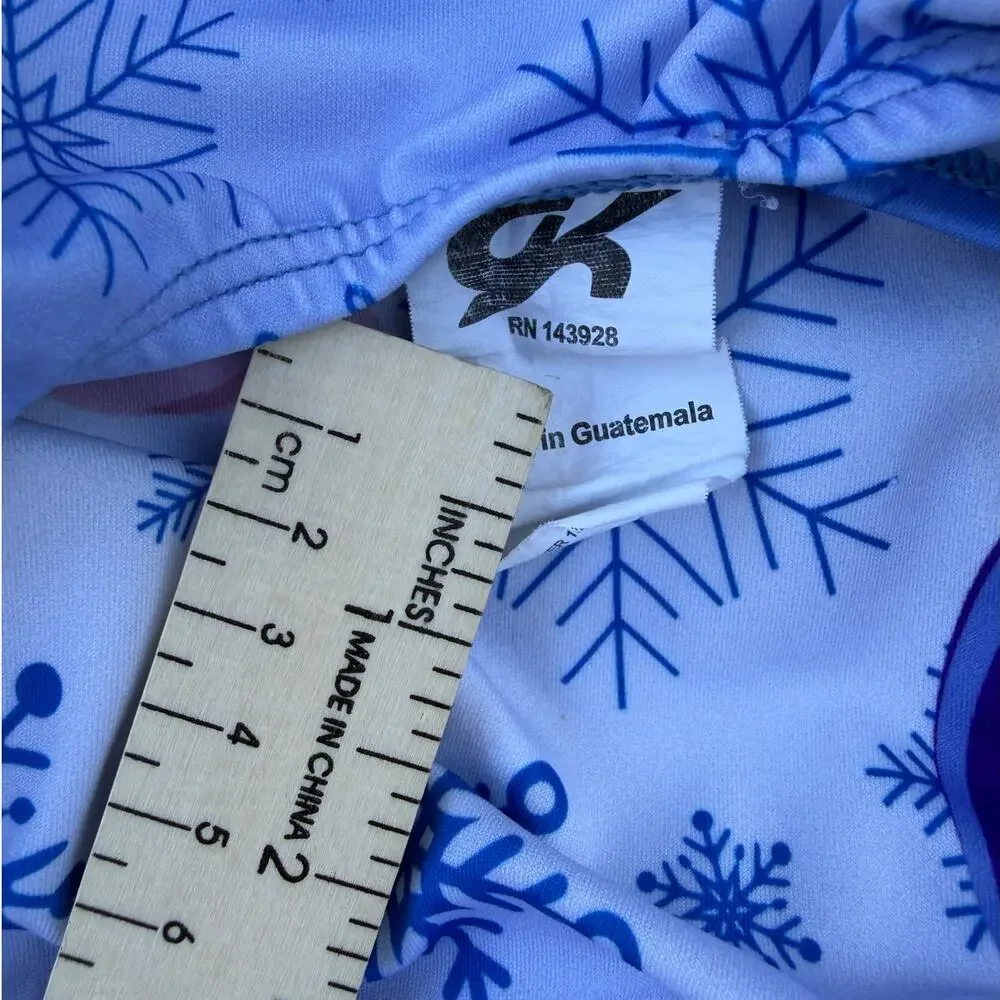 GK Elite Girls Blue Unicorn Snowflake Leotard Gymnastics Bodysuit Size CM